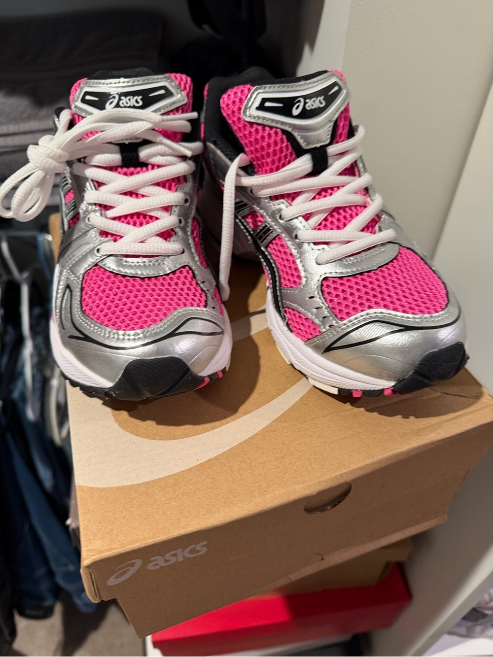 ASICS Pink and Silver Running Sneakers (Brand New)